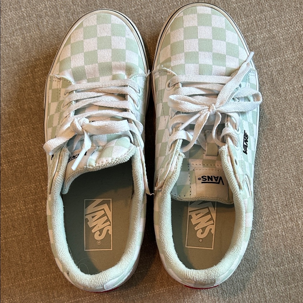 Vans Mint Green Checkered Sneakers